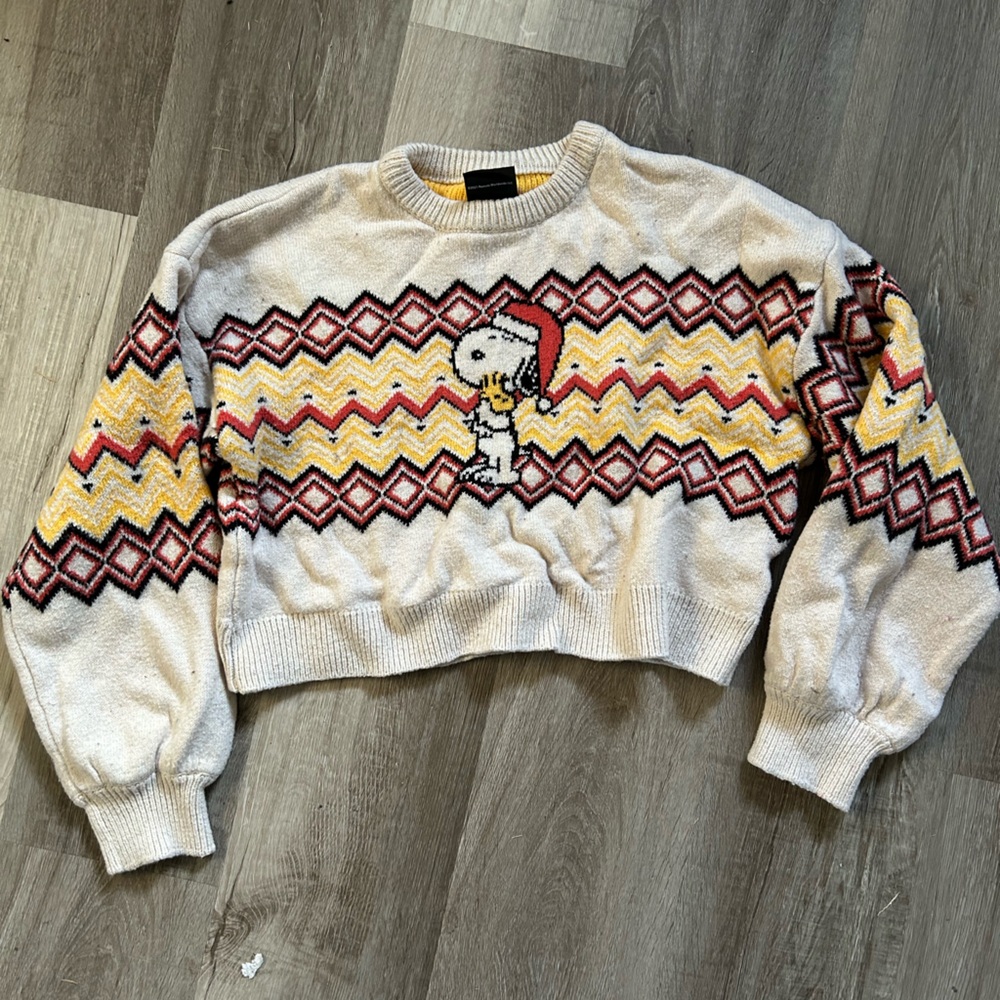 Cotton On Snoopy cropped Christmas sweater